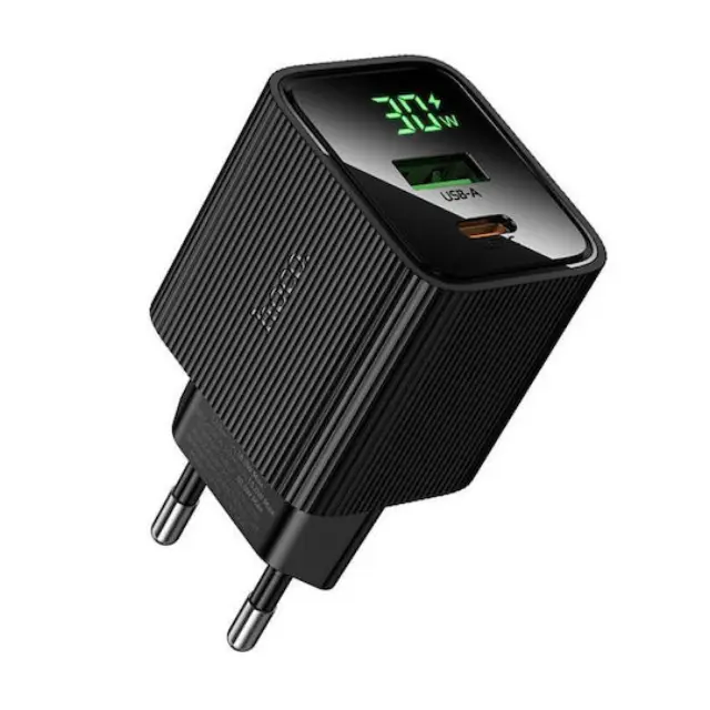 Hoco Φορτιστής Χωρίς Καλώδιο με Θύρα USB-A και Θύρα USB-C 20W Power Delivery / Quick Charge 3.0 Μαύρος (CS84A) 2