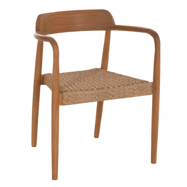 ΠΟΛΥΘΡΟΝΑ ΤΡΑΠΕΖΑΡΙΑΣ FB918350 ΞΥΛΟ TEAK & ΣΧΟΙΝΙ VIRO ΦΥΣΙΚΟ 55x50x71Υεκ.
