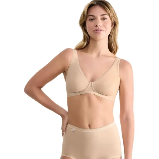 Sloggi Σουτιέν Basic+ Soft Bra Χωρίς Μπανέλα Μπεζ 2