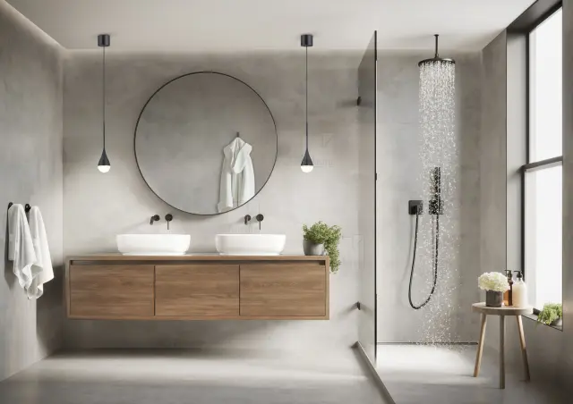 Φωτιστικό Κρεμαστό DUC Ματ Μαύρο LED 9W IP44 Ρυθμιζόμενο Ύψος για Μπάνια και Σπα 2