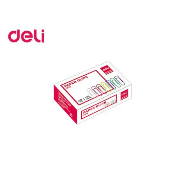 Συνδετήρες Deli 39716 33mm χρωματιστοί κουτί 100 τεμ.