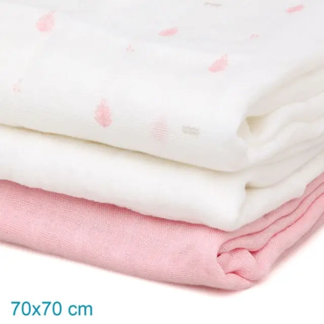 Kiokids: Μουσελίνα Bamboo Petit Pink 70x70εκ. Σετ 3τμχ. 3