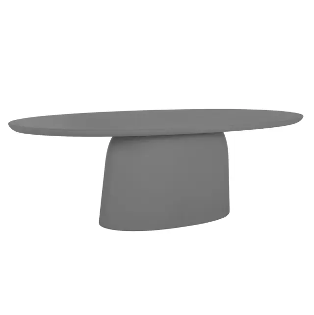 ΤΡΑΠΕΖΙ ΤΡΑΠΕΖΑΡΙΑΣ ΟΒΑΛ FB96576.01 ΓΚΡΙ FIBER CEMENT 200x100x75Υεκ.