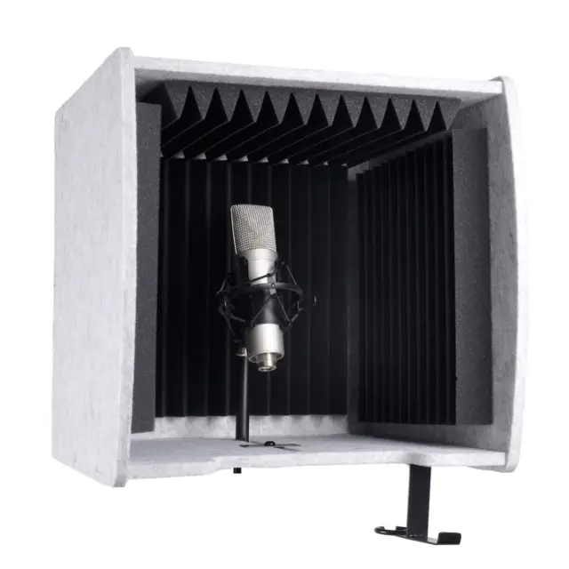 DNA STUDIO BOX acoustic isolation booth, portable foldable studio screen microphone filter soundproofing cover mounting sleeve 5/8" microphone stand adapter 2