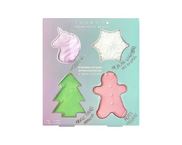 INUWET CHRISTMAS SET 4 BATH FIZZERS