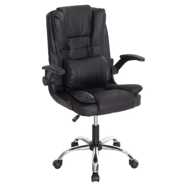 ΚΑΡΕΚΛΑ ΓΡΑΦΕΙΟΥ FB91201 ΜΑΥΡO PVC-ΜΑΥΡΟ NYLON-ΒΑΣΗ ΧΡΩΜΙΟΥ 66x61x105Υεκ.