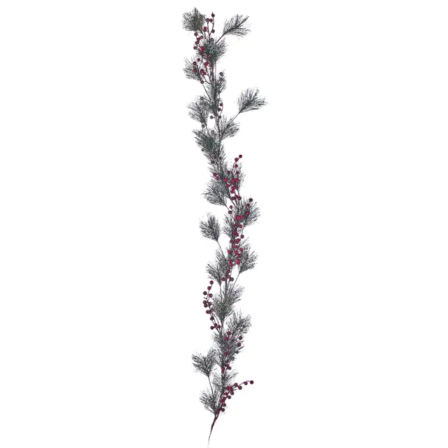 Χριστουγεννιάτικη Γιρλάντα Με Χιονισμένα Berries 2 Σχέδια 145cm