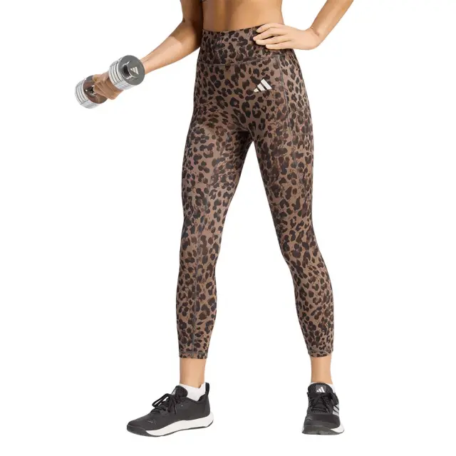adidas Performance Women's Optime Essentials Allover Leopard Print 7/8 Tight Καφέ KZ2520 (adidas Performance)