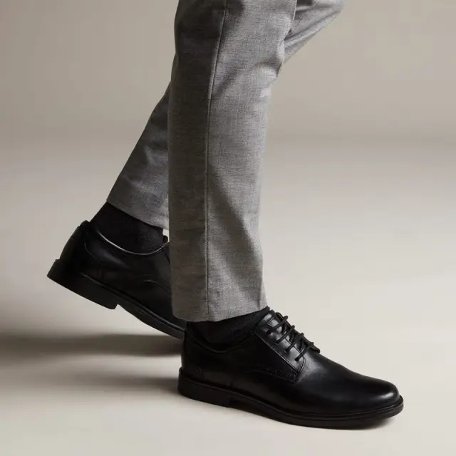 Clarks Un Aldric Lace Black Black Leather - 41 3