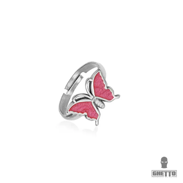 Ghetto Butterfly Shaped Adjustable Ring Red
