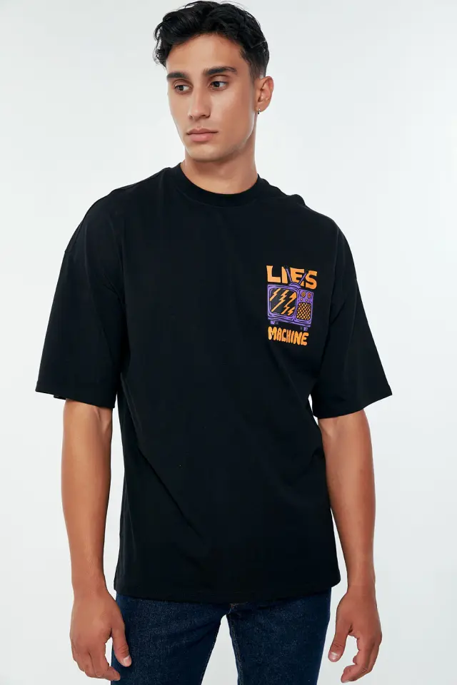 T-Shirt Βαμβακερό Lies Μαύρο
