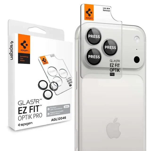 Spigen Glass tR EZ Fit Optik Pro 2 Pack, silver - iPhone 18 Pro Max/18 Pro