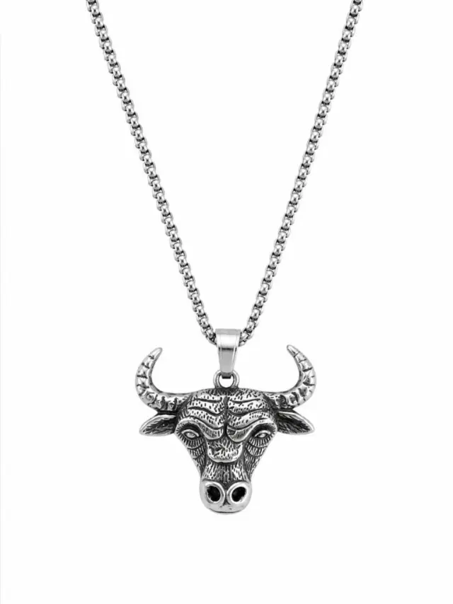Ghetto Bull Head Stainless Steel Necklace – Silver Chain 55cm