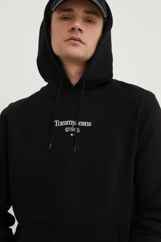 Tommy Hilfiger - Ανδρικό Φούτερ με Κουκούλα DM0DM18610-BDS Μαύρο - 2XL