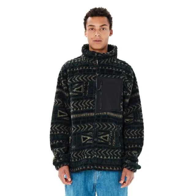 Emerson Men's Full Zip Sherpa (262.EM290.429-PR625 FOREST TEAL) - Μαύρο-Λαδί