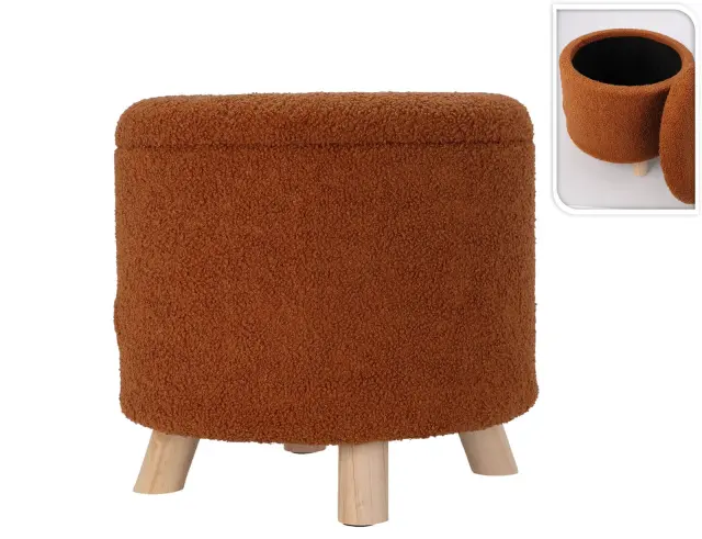 Σκαμπό Home & Styling Collection με αποθηκευτικό χώρο και διαστάσεις 40x37cm - Brown AAK400220 2