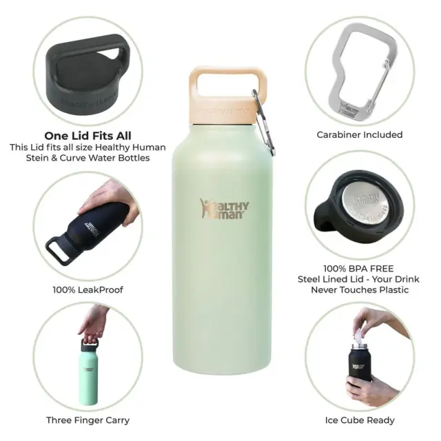 Ανοξείδωτο θερμός HH-SOB63 21oz (621ml) - Stein Bottle Peppermint Healthy Human 3