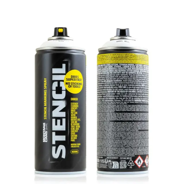 Montana Stencil Spray Paint 400ml Stencil 9100 - White 2