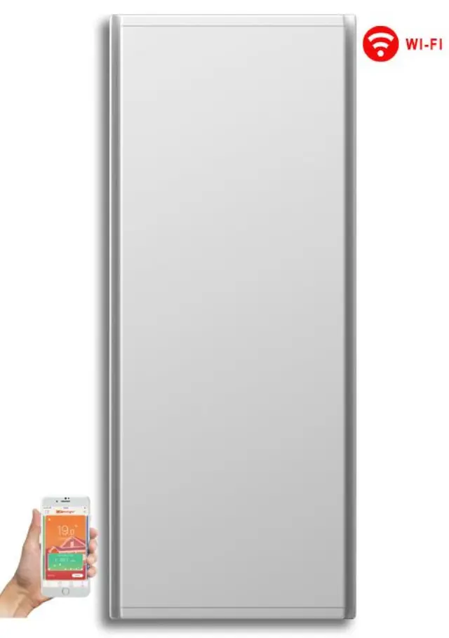 Radialight Icon WiFi 1000 Watt Λευκό - Κάθετο Ψηφιακό Σώμα Θέρμανσης