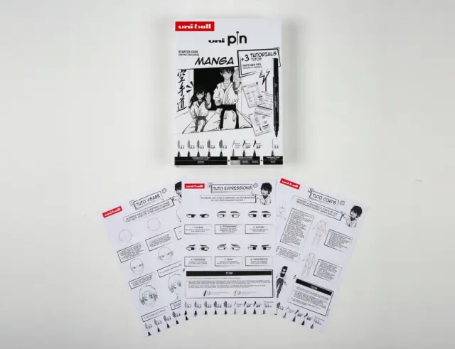 Μαρκαδόροι Σχεδίου Manga Uni PIN-200 Starter Case με πάχος μυτών 0.1/0.3/0.5/0.8/1.0mm/BR/0.5mm - 8 τεμάχιαUNI PIN 8P SET NO. 1 3