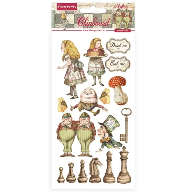 Die Cuts Chipboard Stamperia 15x30cm, Alice through the looking glass