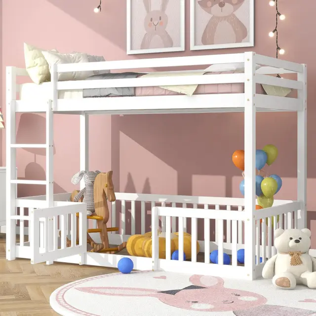 ΠΑΙΔΙΚΗ ΚΟΥΚΕΤΑ τ.MONTESSORI ΜΕ ΠΑΡΚΑΚΙ FB9703.03 ΞΥΛΟ ΠΕΥΚΟΥ ΛΕΥΚΟ ΓΙΑ 190x90εκ 3