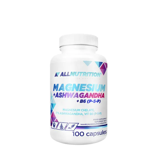 ALLNUTRITION Magnesium + Ashwagandha + Vitamin B6 (P-5-P)