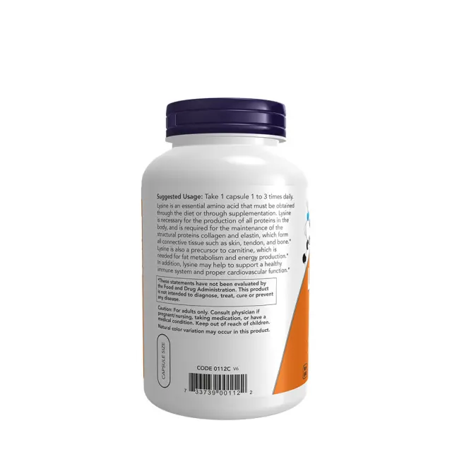 Now Foods L-Lysine 500 mg 250 Veg Capsules 3