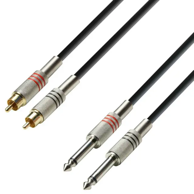 Adam Hall K3TPC0300 3Star Series Καλώδιο Audio 2xRCA - 2x1/4 Mono Jack 3m Μαύρο