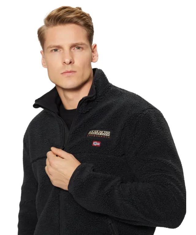 Napapijri - Ανδρική Ζακέτα Fleece T-Tynik fz Regular Fit NP0A4IA9-041 Μαύρο - 3XL 3