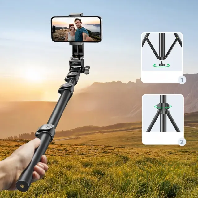 Selfie stick Ugreen LP680 με βάση και τηλεχειριστήριο Bluetooth 1,8m - μαύρο 15609 2