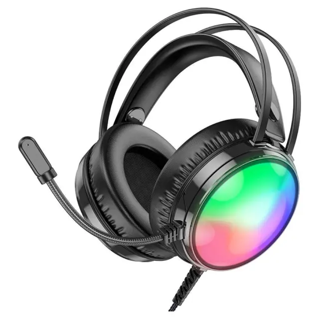 Over Ear Gaming Ακουστικά σύνδεσης 3.5mm/USB με μικρόφωνο Μαύρο BO108