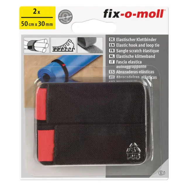 Δεματικό Hook+Loop Ελαστικό Μαύρο 50cmx30mm 2Τμχ 2