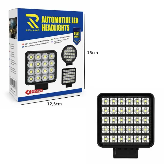 Rchang Τετράγωνος Προβολέας Εργασίας LED 48W 12-30V W16729-0 - LED Work Light 0111820 2