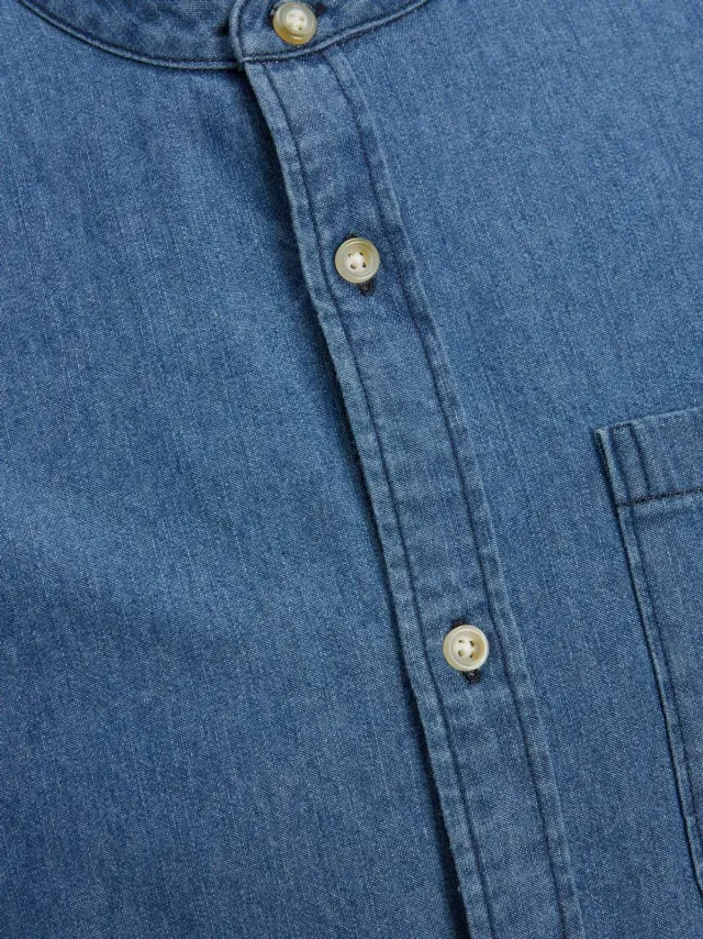 JJESHERIDAN BAND SHIRT LS Medium Blue Denim 2