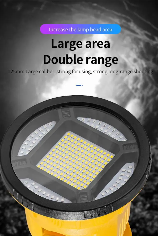 Επαναφορτιζόμενος Led φακός 18650 High Lumen 80W W5164-2 με τρίποδη βάση στήριξης 3