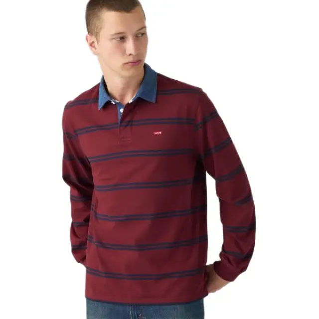 Levi's Classic Long-Sleeve Rugby Polo Shirt ανδρική μακρυμάνικη μπλούζα A31200043-1