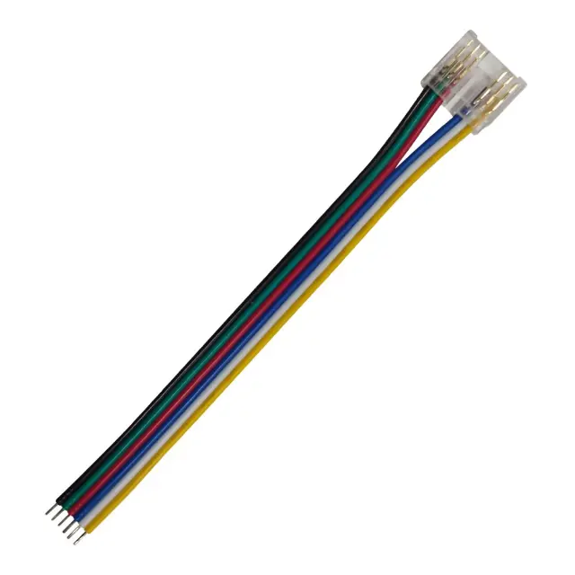 CONNECTOR FOR COB RGB CCT STRIP 12mm PCB WIDTH-10CM 6 WIRES ON THE END / PC12RGBCCTCABLEC