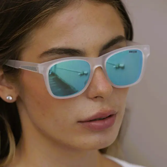 Ghetto Square Carbon Fiber Sunglasses Mattclear Frame Unisex 2