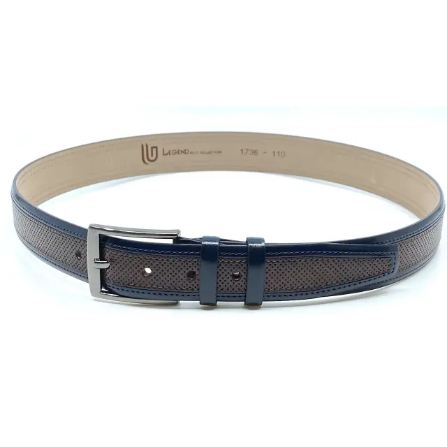 Καφέ με Μπλε Ζώνη P.U. Leather 3,5 cm - 110cm 3