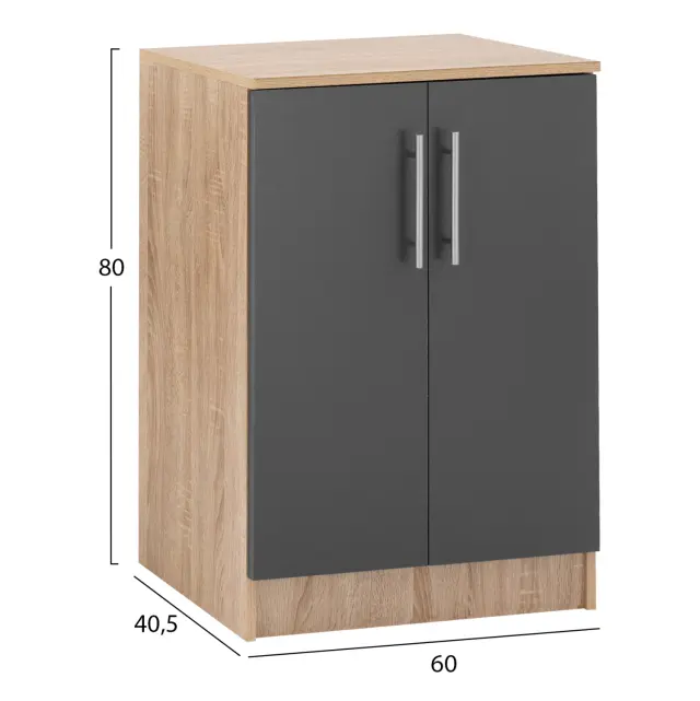 ΠΑΠΟΥΤΣΟΘΗΚΗ ΝΤΟΥΛΑΠΙ ΞΥΛΙΝΗ FB92206.04 SONAMA-ΓΚΡΙ 60X40,5X80 εκ. 2