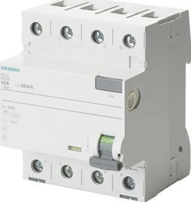 RCCB, 4-pole, type A, In: 25 A, 30 mA, Un AC: 400 V
