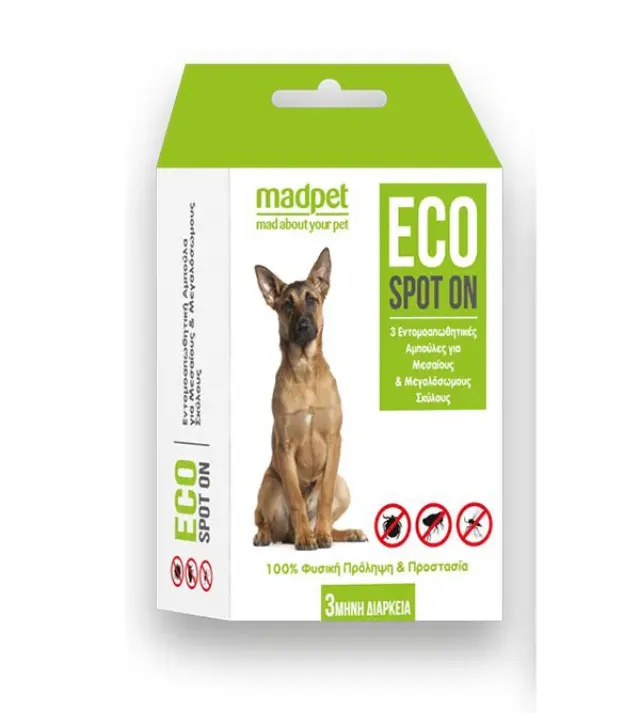Madpet Απωθητική Αμπούλα Eco Spot On για Μεγαλόσωμους Σκύλους (3 τμχ) Μονόχρωμο