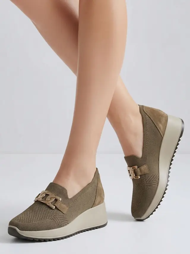 Imac Sneakers Γυναικείο δέρμα/ύφασμα Καφέ IMA/858210 TAUPE 2