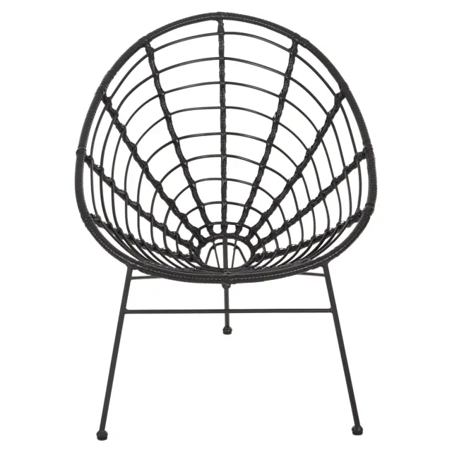 ΠΟΛΥΘΡΟΝΑ ΤΥΠΟΥ ΦΩΛΙΑ ΜΕΤΑΛΛΙΚΗ FB95458.12 ΜΕ WICKER-ΜΑΥΡΟ 73x78x88Υεκ. 3