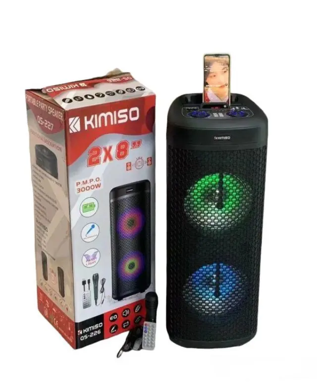 KIMISO Φορητό Ηχείο Bluetooth με ενσύρματο μικρόφωνο και λειτουργία καραόκε Μαύρο QS-226