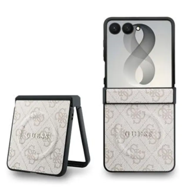 Guess PU Leather 4G Magnetic Case for Samsung Galaxy Z Flip 8 Pink