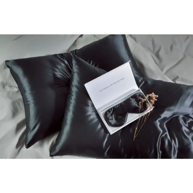 Μεταξένια μάσκα ύπνου Mulberry Silk 50x76 Black