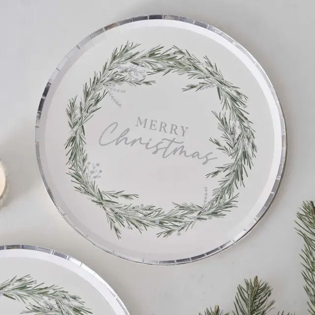 Πιάτα Χάρτινα Merry Christmas / 8 τεμ