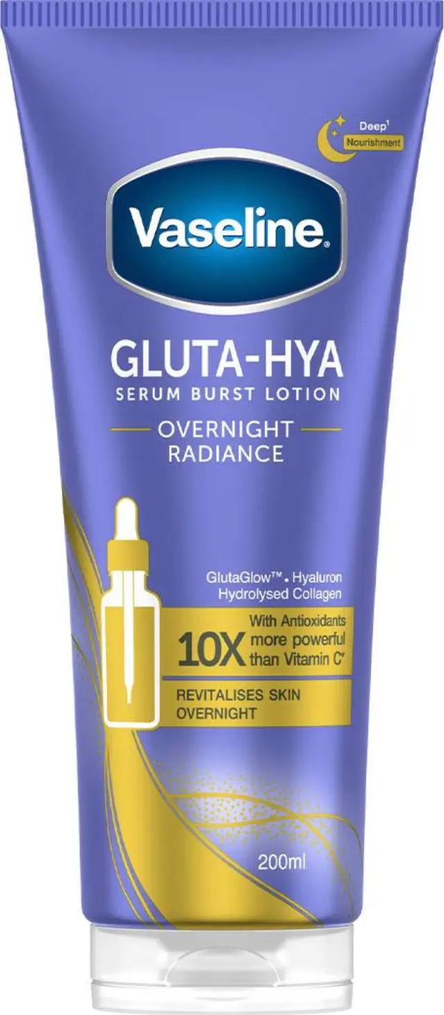 Vaseline Overnight Radiance Serum Burst Lotion Gluta-Hya 200ml